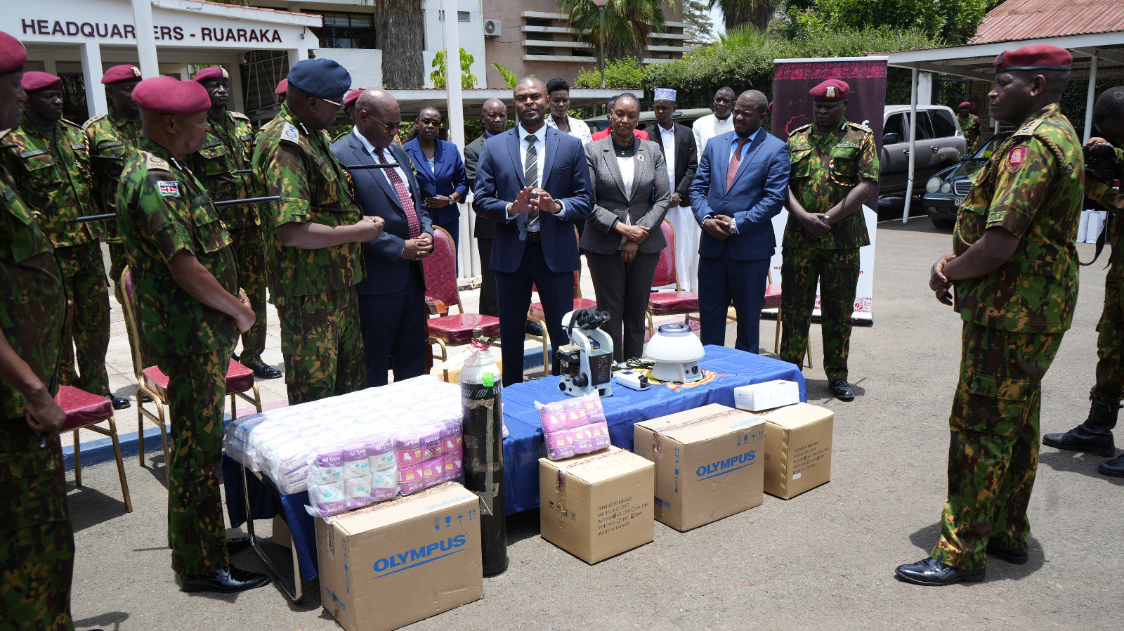 PS Kimtai Commissions Medical Equipment Donated by AMREF at GSU Headquarters