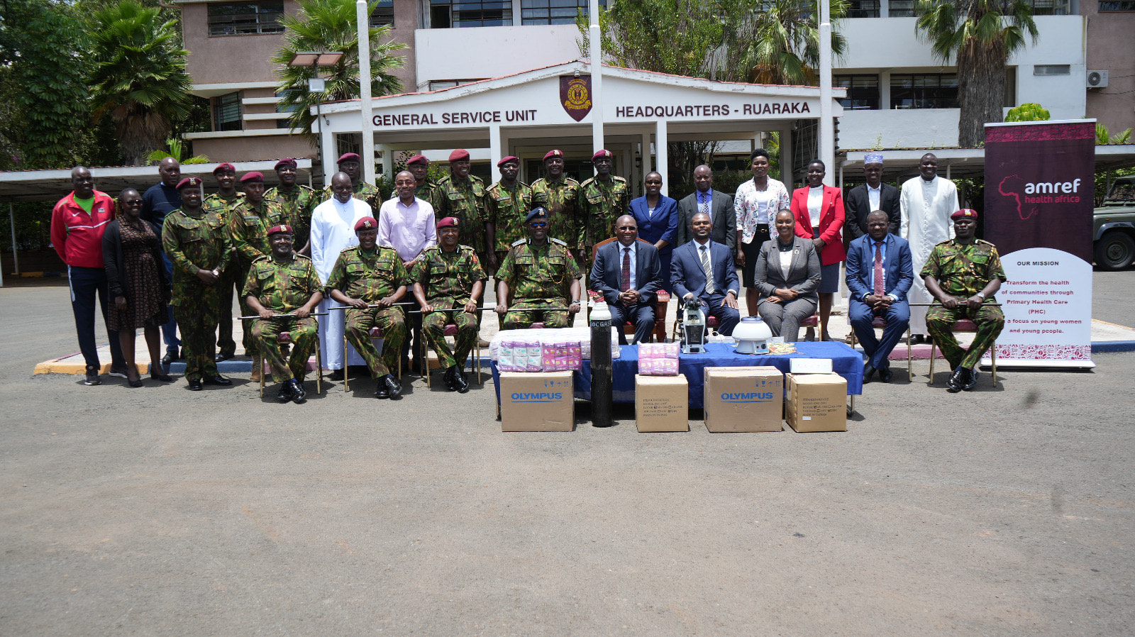 PS Kimtai Commissions Medical Equipment Donated by AMREF at GSU Headquarters