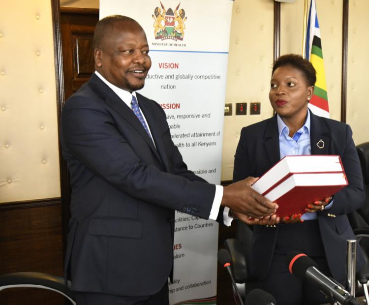 Newly appointed CS for Health Wafula takes over from outgoing CS Kagwi