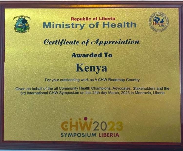 Kenya Has Received International Recognition For Their Progress In Community Health Services At 3rd International CHWs Symposium In Liberia