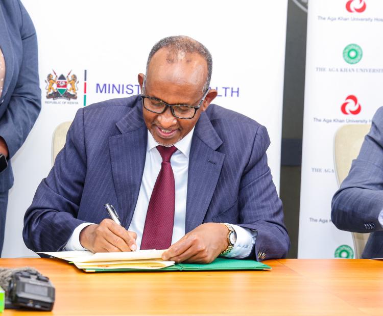 CS Duale Warns Non-Compliant Health Facilities, Champions Access to Life-Saving Care through SHA-AKUH Partnership