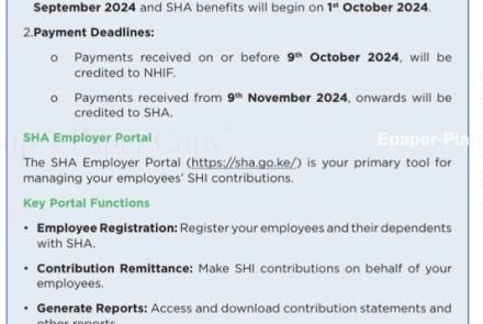 Transition To The Social Health Insurance Fund (SHIF) And Employer Portal Guidance